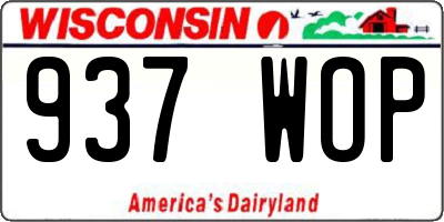 WI license plate 937WOP