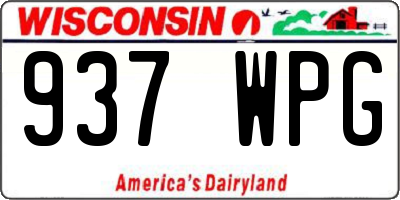WI license plate 937WPG