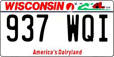 WI license plate 937WQI