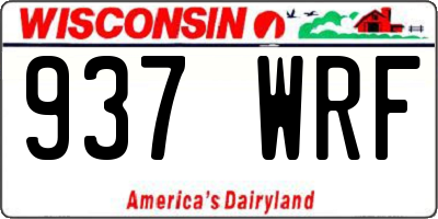 WI license plate 937WRF