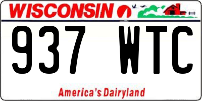 WI license plate 937WTC