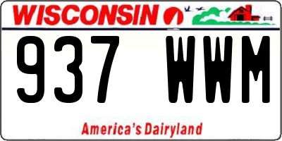 WI license plate 937WWM