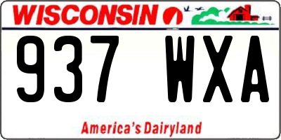 WI license plate 937WXA
