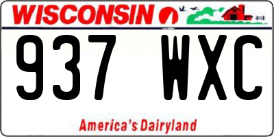 WI license plate 937WXC