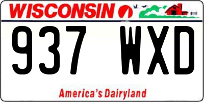 WI license plate 937WXD