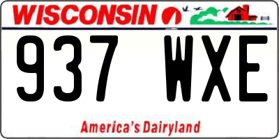 WI license plate 937WXE