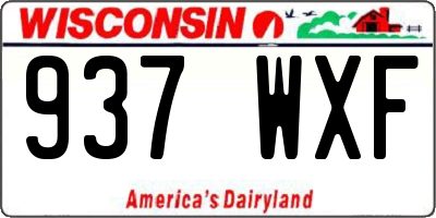 WI license plate 937WXF