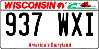 WI license plate 937WXI