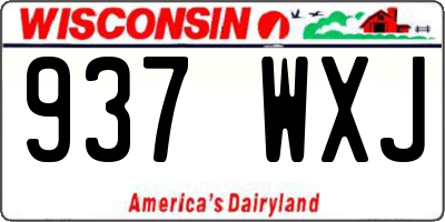 WI license plate 937WXJ