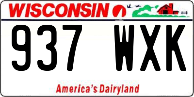 WI license plate 937WXK