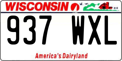 WI license plate 937WXL