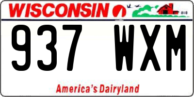 WI license plate 937WXM