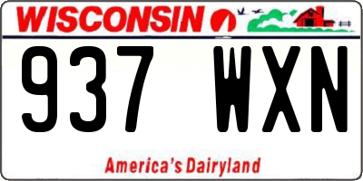 WI license plate 937WXN