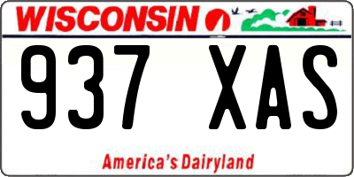 WI license plate 937XAS