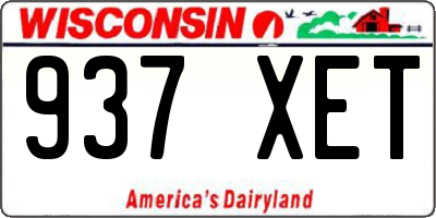 WI license plate 937XET