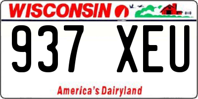 WI license plate 937XEU