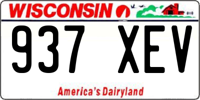 WI license plate 937XEV