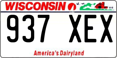 WI license plate 937XEX