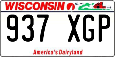 WI license plate 937XGP