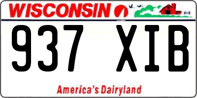 WI license plate 937XIB