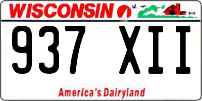 WI license plate 937XII