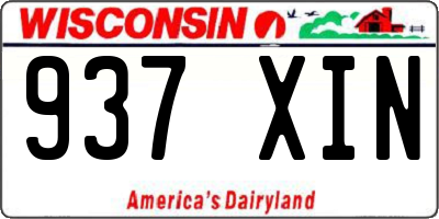 WI license plate 937XIN
