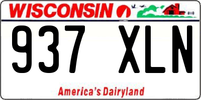WI license plate 937XLN