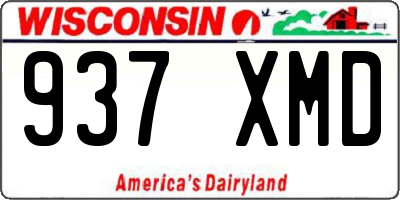 WI license plate 937XMD