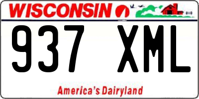 WI license plate 937XML
