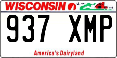 WI license plate 937XMP
