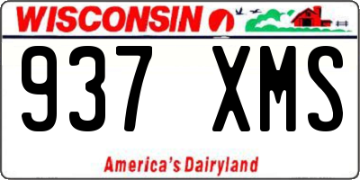 WI license plate 937XMS