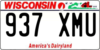 WI license plate 937XMU