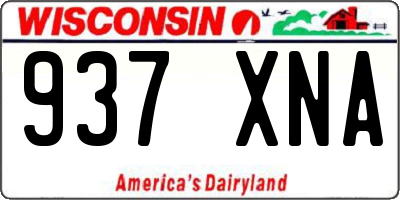 WI license plate 937XNA