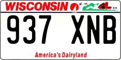 WI license plate 937XNB