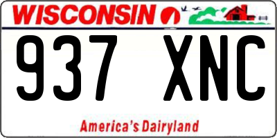 WI license plate 937XNC