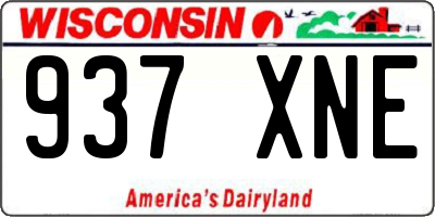 WI license plate 937XNE