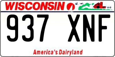WI license plate 937XNF