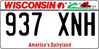 WI license plate 937XNH