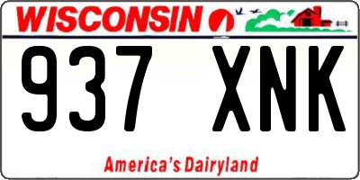 WI license plate 937XNK