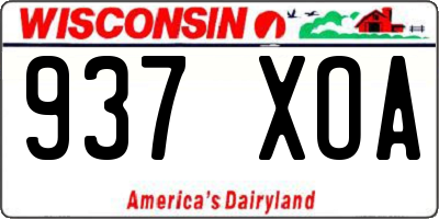 WI license plate 937XOA