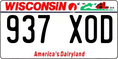 WI license plate 937XOD