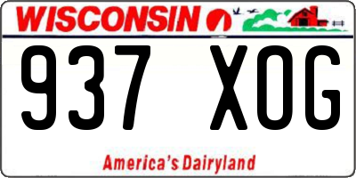 WI license plate 937XOG