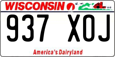WI license plate 937XOJ