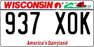 WI license plate 937XOK
