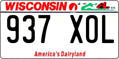 WI license plate 937XOL