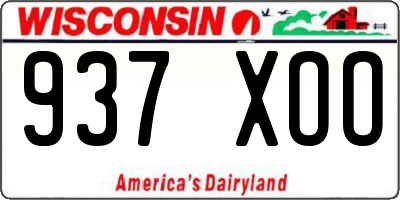 WI license plate 937XOO