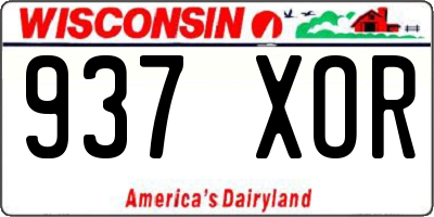 WI license plate 937XOR