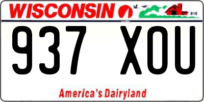 WI license plate 937XOU