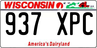 WI license plate 937XPC