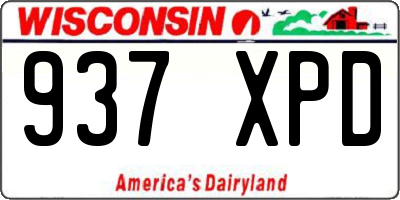 WI license plate 937XPD